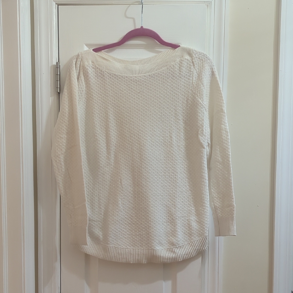 LOFT Cream Knit Sweater